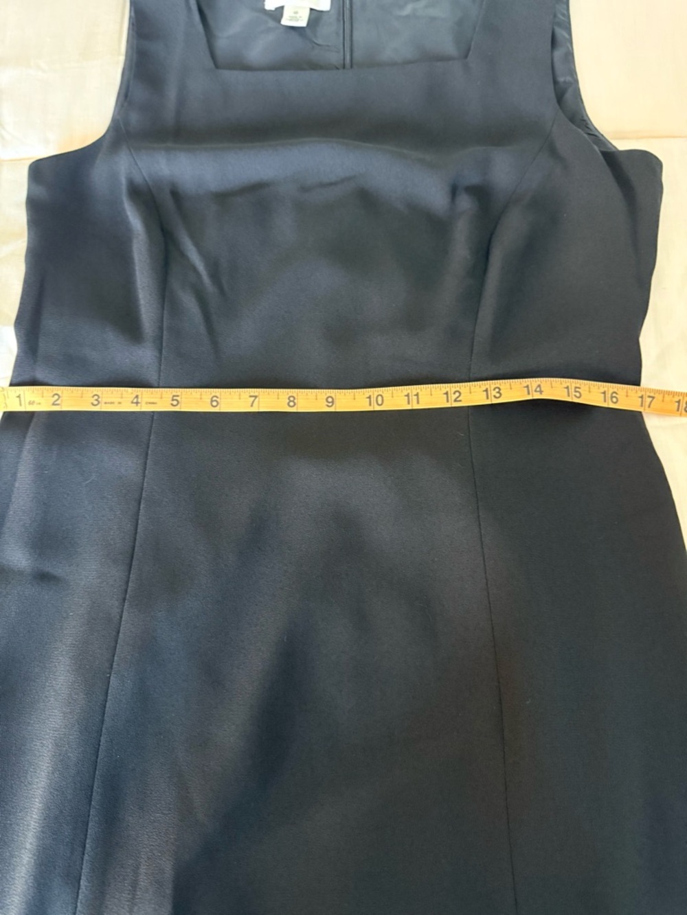 Talbots basic black sleeveless maxi sheath dress square neck back zip lined 10 - Picture 8 of 9